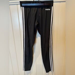 ADIDAS Ladies Women’s Girls Size Extra Small Black White Stripes Athletic Pants